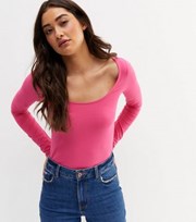 New Look Bright Pink Scoop Neck Long Sleeve T-Shirt